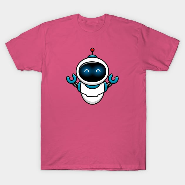 Cute Robot Cartoon Vector Icon Illustration T-Shirt by Catalyst Labs